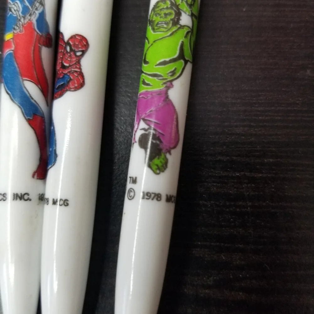 Marvel Spiderman/Hulk/Superman Ball Point Pen 1978 Made in USA Non Writing